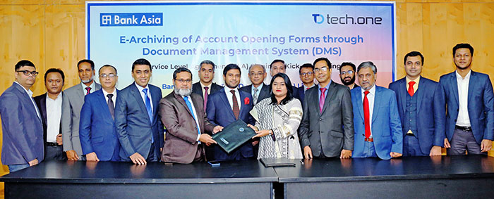 Bank Asia Signs Deal with Tech One Global for E-Archiving of Account Opening Forms